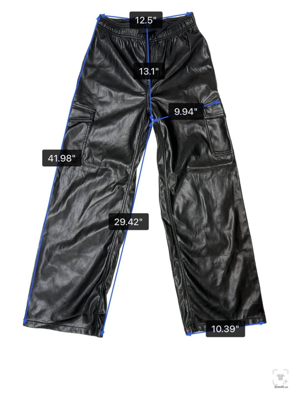 GAP Black Faux Leather Cargo Pants